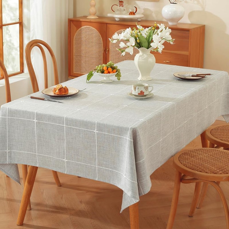 TruDelve Cotton Square Tablecloths 52x52 Inch Card Table Tablecloth Grey Fabric Farmhouse Tablecloth(Grey,52"x52",Square) - Image 1